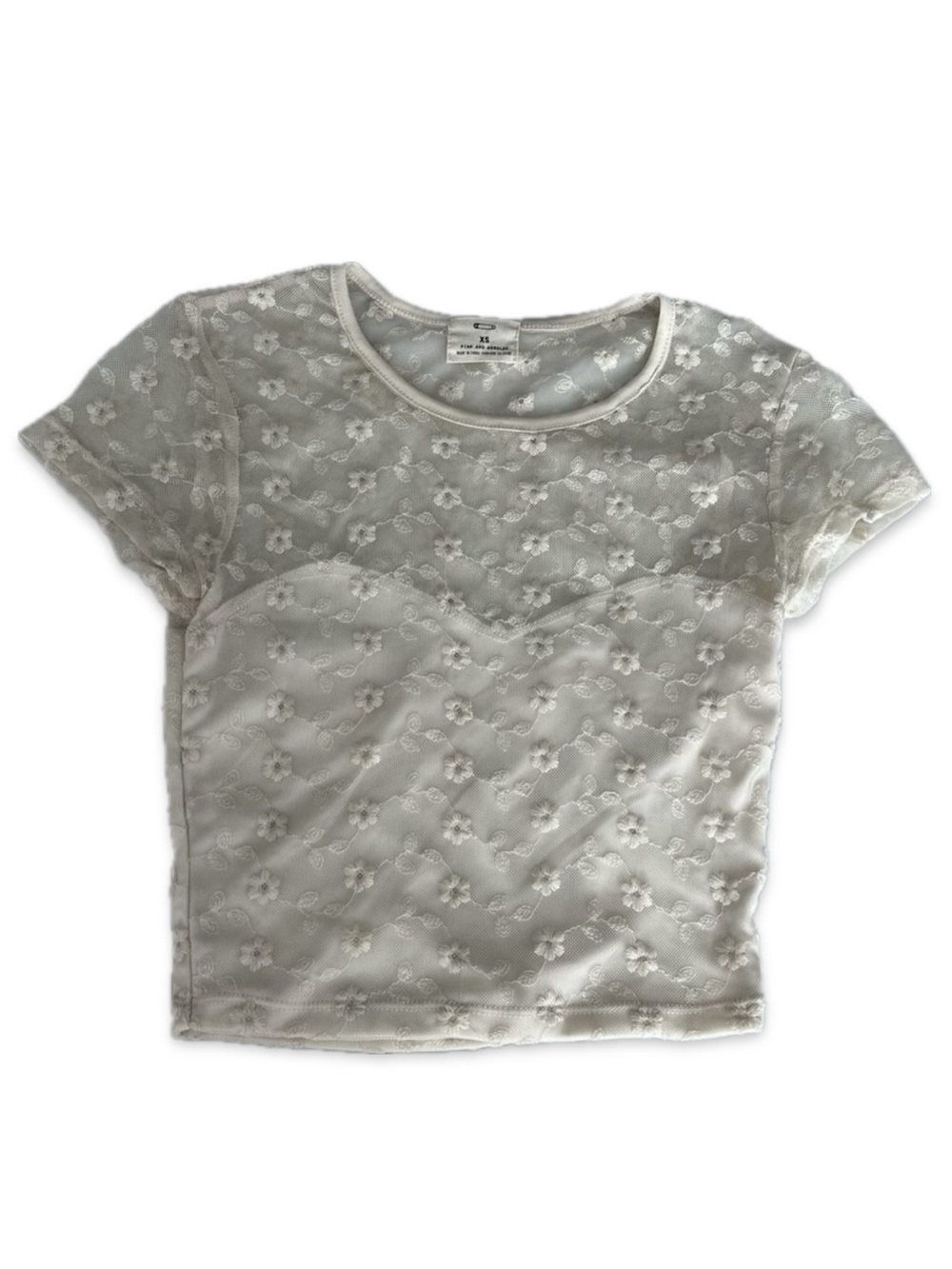 Urban Outfitters Pins & Needles Crop White Lace Top - Size XS